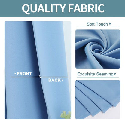 ChrisDowa Room Darkening Curtains 120 Inches Long 2 Panels Set for Living Room, Grommet Thermal Insulated Blackout Curtains for Bedroom (Sky Blue, 52 x 120 Inch)