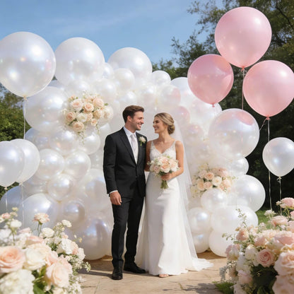Pearl White Latex Balloons by [Brand Name] - 12 Inch, 110pcs for Birthday Parties & Baby Showers