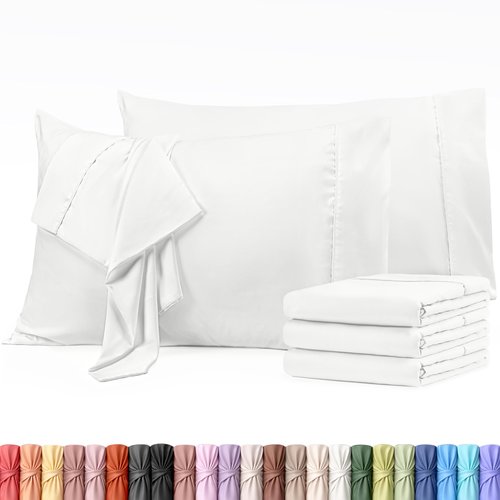 Utopia Bedding King Pillow Cases - 6 Pack - Envelope Closure - Soft Brushed Microfiber Fabric - Shrinkage and Fade Resistant Pillow Covers King Size 20 X 40 Inches (King, White)