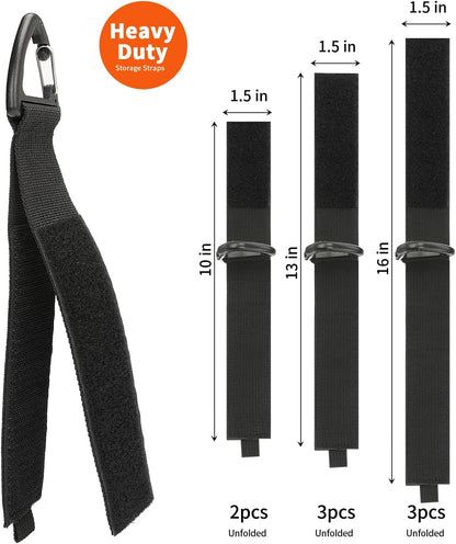 Skiennix Extension Cord Organizer - 8 Pack Heavy-Duty Storage Straps for Cables & Hoses | Triangle Buckle Design