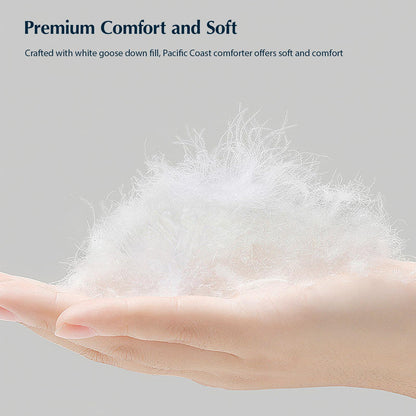 Pacific Coast Comforter King Size, Filled in White Goose Down Bedding Comforter King Size，All Season White Luxury Hotel Fluffy Duvet Insert, 106"x90"