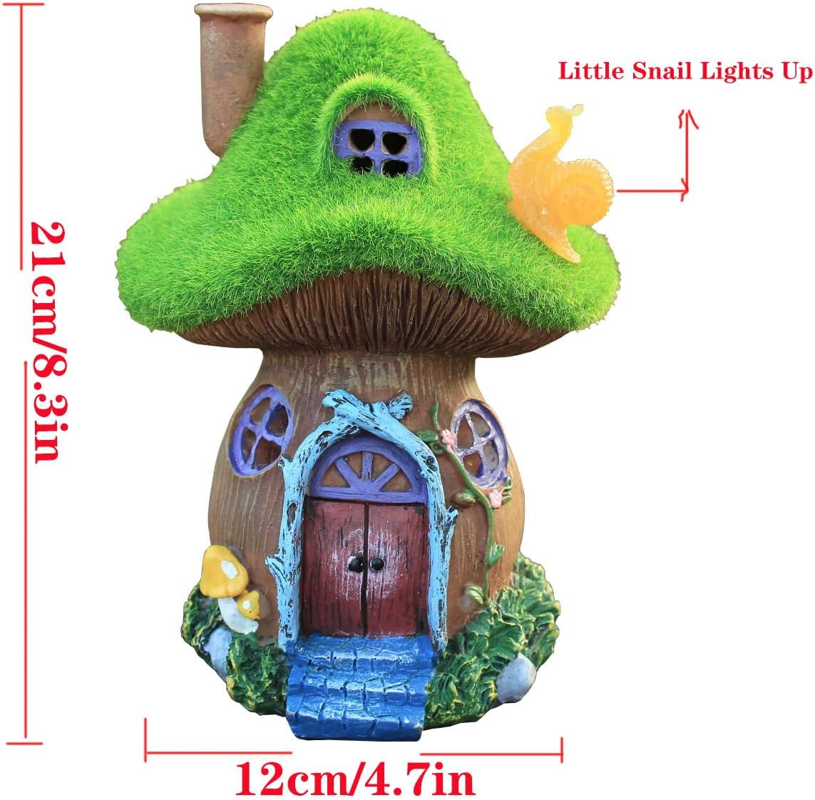 Mushroom Garden Statues - Solar Powered Fairy House Figurine for Outdoor Decor | Perfect Gift for Women, Moms, and Grandmas