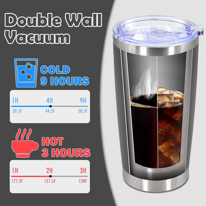 Skiennix 20oz Stainless Steel Tumbler - Vacuum Insulated Travel Mug for Hot & Cold Drinks | Grey