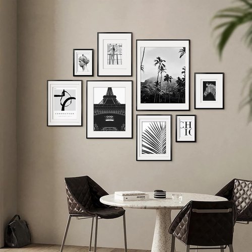 Egofine Aluminum Picture Frame - Versatile 8x10 Display with Mats for 4x6/5x7 Photos - Black