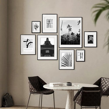 Egofine Aluminum Picture Frame - Versatile 8x10 Display with Mats for 4x6/5x7 Photos - Black