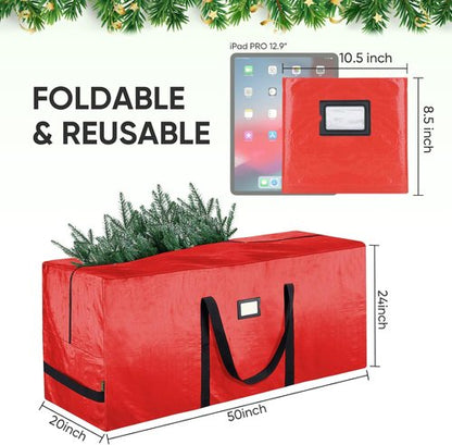 BALEINE Christmas Tree Storage Bag - Heavy Duty 9 ft Extra Large with Reinforced Handles & Dual Zippers | Grey, 2PK Combo