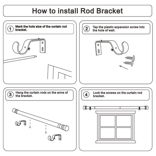 Byondeth Curtain Rods for Windows 16 to 48 or 60 Inches Max Adjustable Length 1 Inch Diameter Window Curtain Rod with Aluminium End Cap, Brushed Nickel