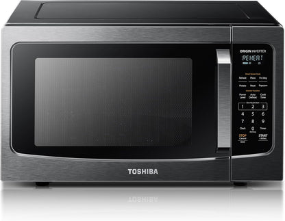 TOSHIBA Countertop Microwave Oven - Inverter Technology & Smart Sensor | 1.6 Cu.ft, Black Stainless Steel