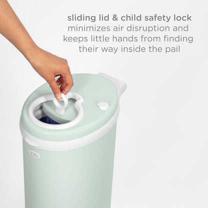 Ubbi Steel Diaper Pail - Odor Locking Design, No Special Bag Needed | Award-Winning Sage Green