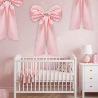 Big Pink Bow Decoration by [Brand Name] - Oversized Coquette Bows for Backdrop | 25.6" X 41.3"