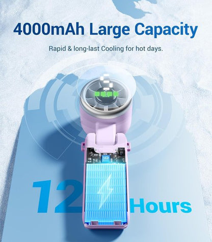 Diveblues Portable Handheld Turbo Fan - 5-Speed Battery Operated Cooling Fan for Travel & Outdoor Use