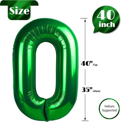 Green Number Balloons by [Brand Name] - 40 Inch 0 Number Balloons for Birthday & St. Patrick's Day Celebrations