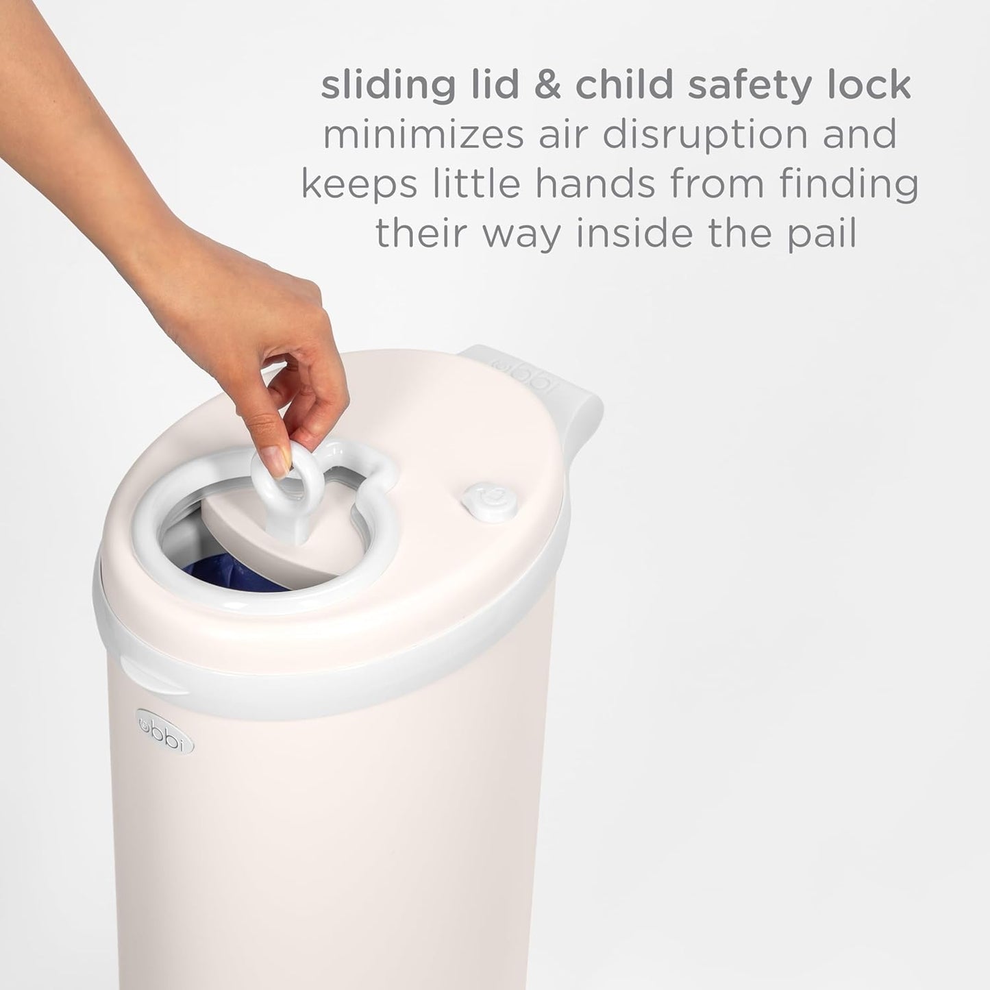Ubbi Stainless Steel Diaper Pail - Odor Locking Design, No Special Bags Needed | Ivory Color, Award-Winning