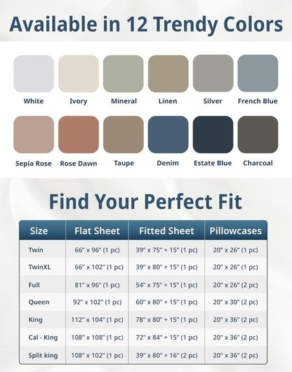 LANE LINEN Twin XL Sheet Sets - 600 Thread Count Sateen Weave - 100% Cotton Sheets for Hotel Quality Softness - 15'' Deep Pocket for Snug Fit to Your Mattress - Oeko Tex Certified - Denim