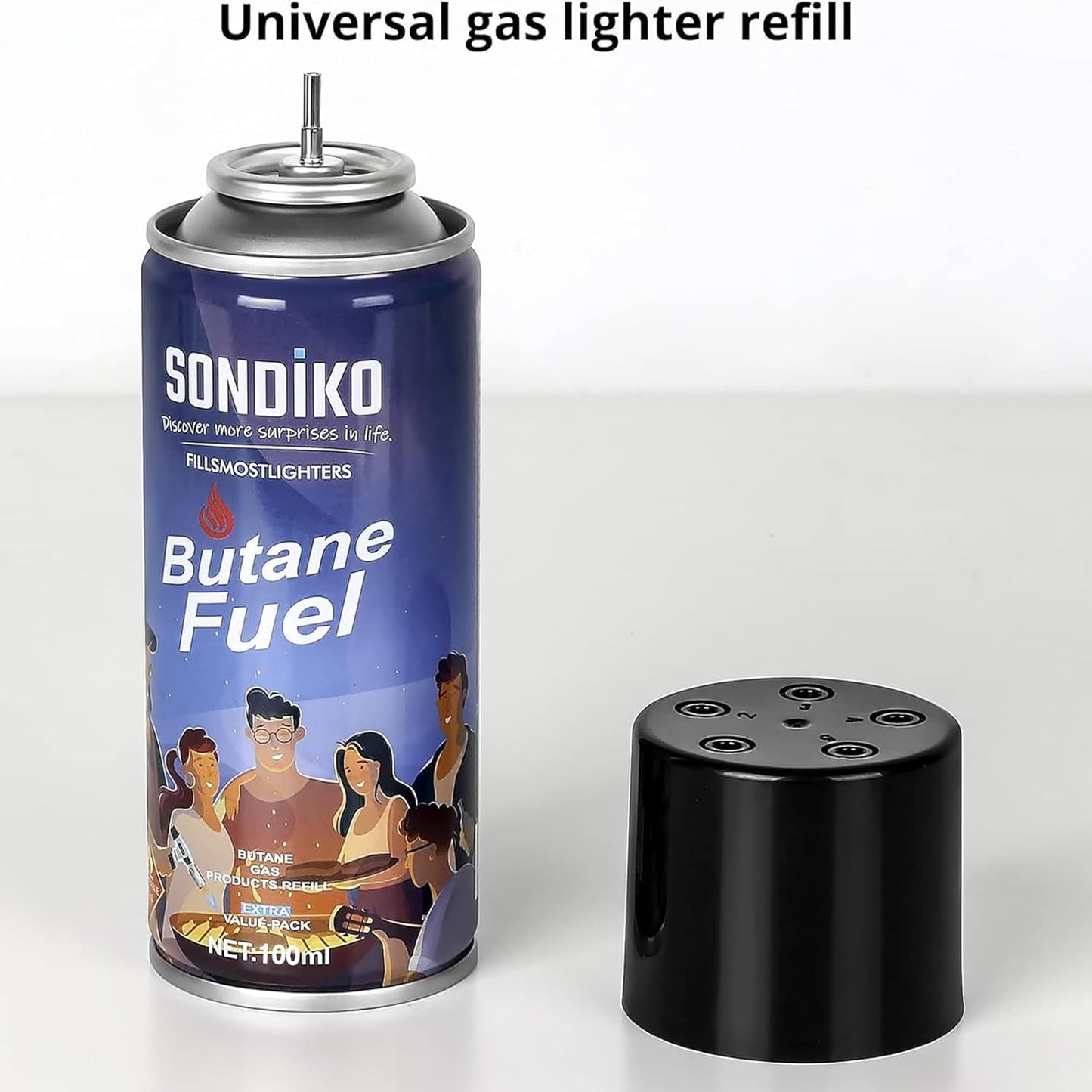 Sondiko Kitchen Torch - Butane Refillable Blow Torch for BBQ & Crème Brûlée | Sleek Black Design