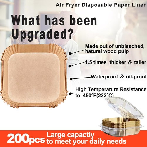 Air Fryer Liners | Disposable Parchment Paper for Instant Pot Vortex Plus 6QT - 200 Pcs