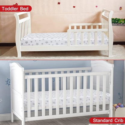 Crib Sheets for Boys or Girls - Soft & Breathable Fitted Sheets | 2-Pack for Standard Crib & Toddler Mattresses - Grey & White