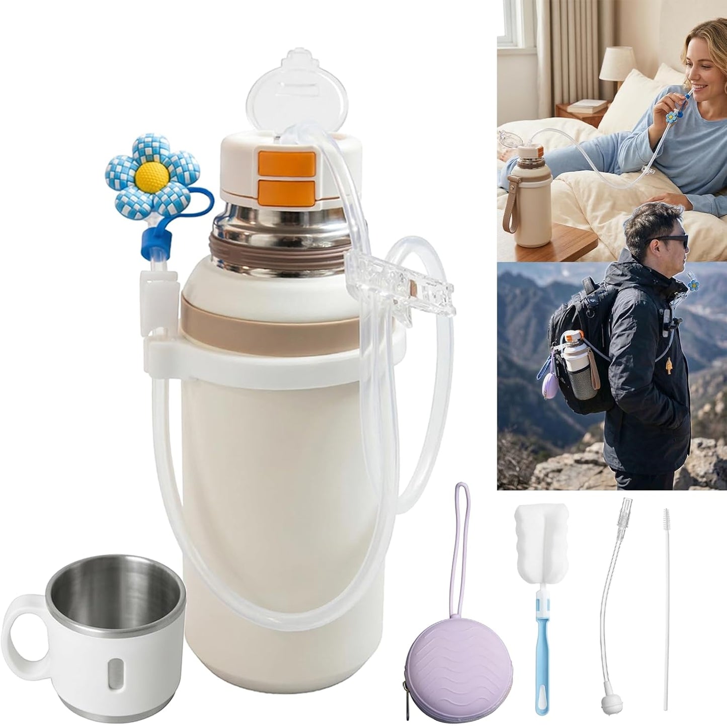 Skiennix 20 oz Stainless Steel Insulated Water Bottle - Premium Vacuum Tumbler with Cup Lid & Tea Infuser