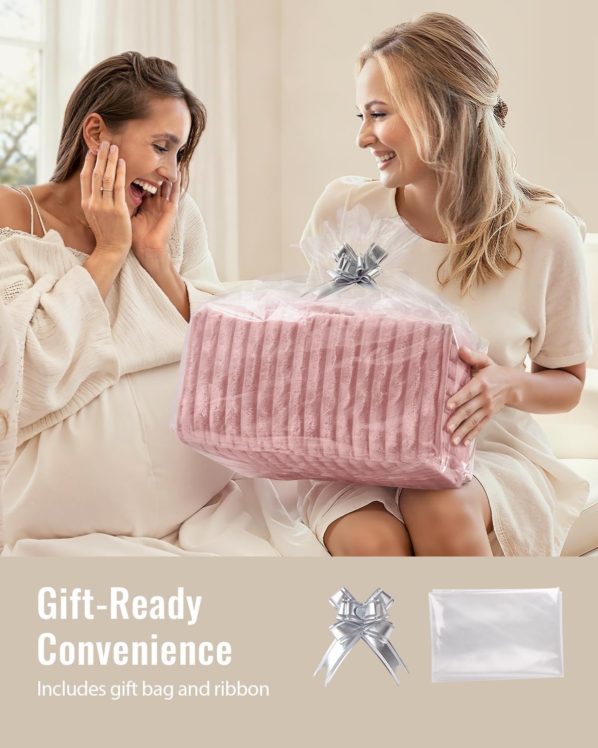 Blissful Diary Flannel Diaper Caddy Organizer - Cozy Nursery Storage Basket in Blush Pink | Perfect Baby Shower Gift