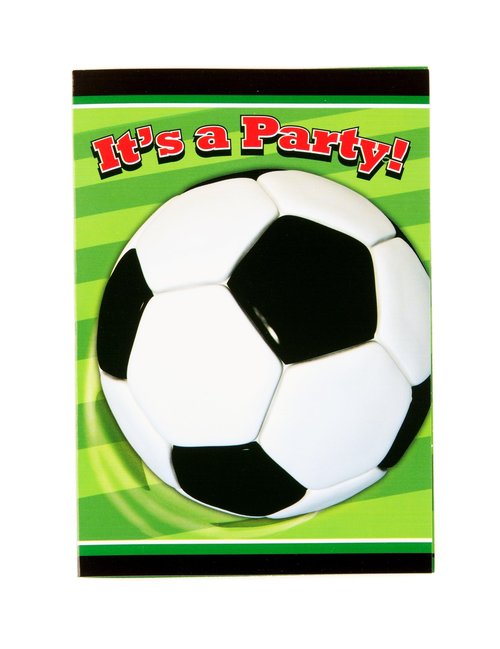 Multicolor 3D Soccer Paper Cards Invitations - 5.5" x 4" (8ct) - Perfect for Soccer-themed Parties, Events, and Celebrations