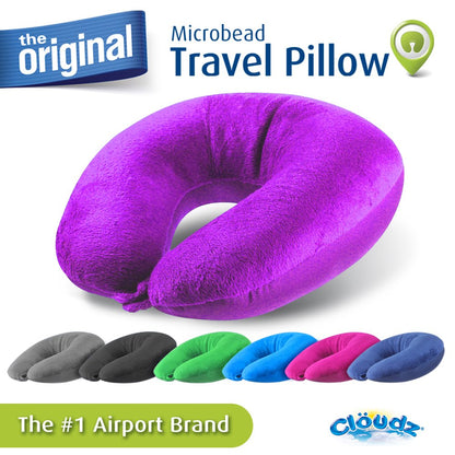 Cloudz Microbead Travel Neck Pillow - Bright Purple