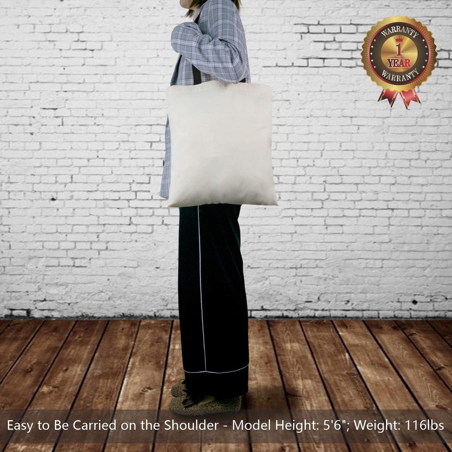 TOPDesign Cotton Tote Bags - 6-Pack Lightweight Reusable Grocery Bags for DIY & Promotions