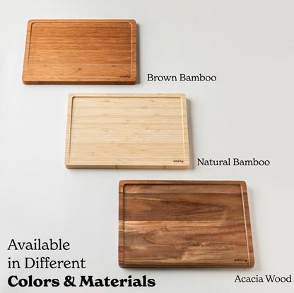 SMIRLY Wooden Cutting Boards For Kitchen - Bamboo Cutting Board Set, Wood Cutting Board Set, Cutting Board Wood, Wooden Chopping Board, Wooden Cutting Board Set