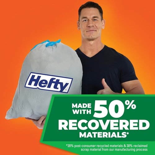 Hefty Ultra Strong Kitchen Trash Bags - 13 Gallon, 40 Count, Gray Clean Burst | Eco-Friendly Design