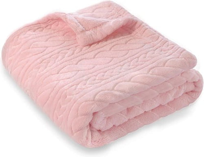 BORITAR 3D Fleece Baby Blanket - Warm & Lightweight Reversible Design for Crib & Stroller | 30x40 Inch, Pink