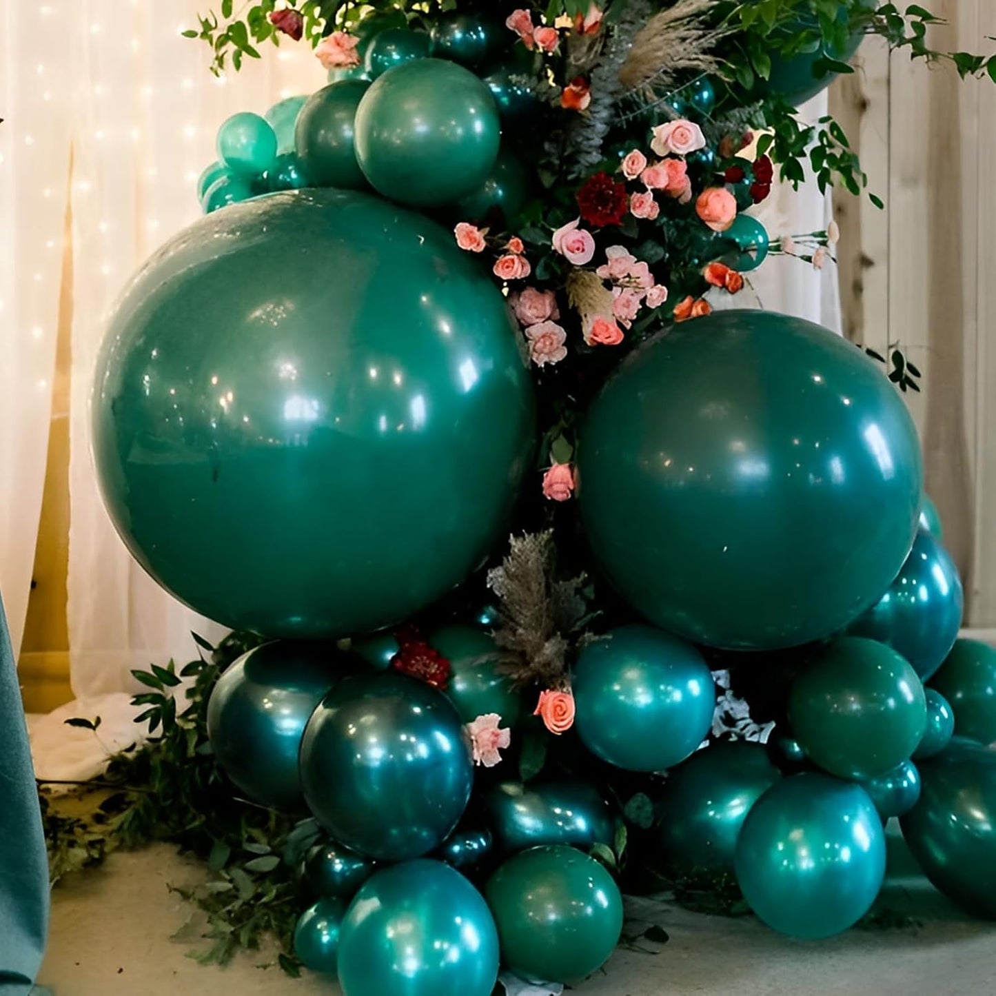 Voircoloria 12-Inch Dark Green Latex Balloons - 110 Pack for Birthdays, Graduations & Celebrations