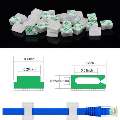 Hicarer 100 Pcs Adhesive Cable Clips - Wire Management Holders for Home & Office | Small, White