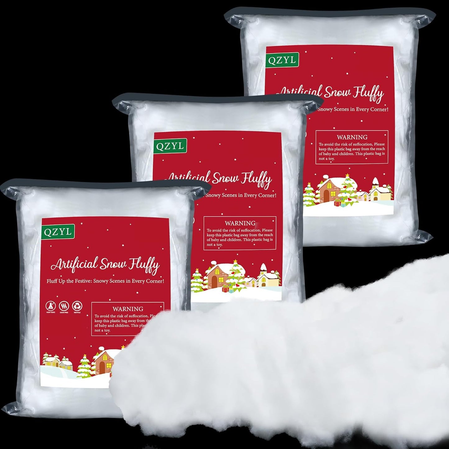 QZYL Artificial Christmas Snow - 3LB White Fake Snow for Tree & Home Decorations