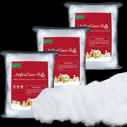 QZYL Artificial Christmas Snow - 3LB White Fake Snow for Tree & Home Decorations