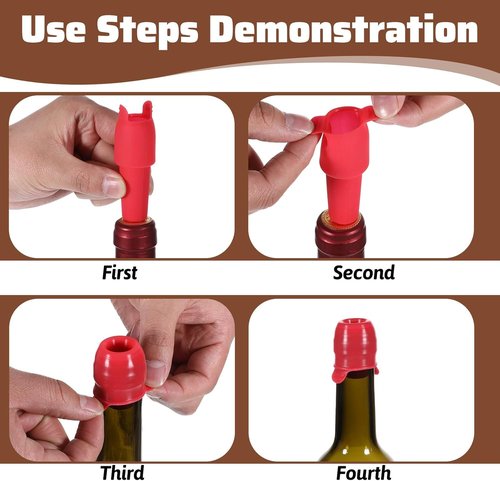 8Pcs Silicone Wine Stopper for Wine Bottles, Reusable Sparkling Wine Bottle Stoppers Keep-Wine-Fresh Sparkling Wine Bottle Stopper for Wine Beer Champagne Home Party