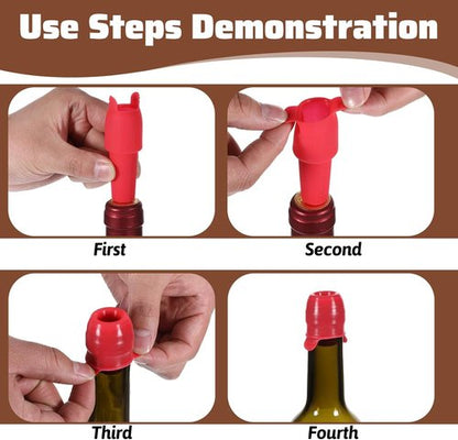 8Pcs Silicone Wine Stopper for Wine Bottles, Reusable Sparkling Wine Bottle Stoppers Keep-Wine-Fresh Sparkling Wine Bottle Stopper for Wine Beer Champagne Home Party