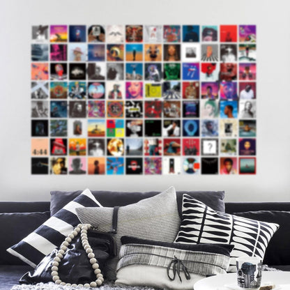 Art·Zone 100 Pcs 5x5 Inch | Wall Collage Kit for Bedroom Decor, Music & Album Covers