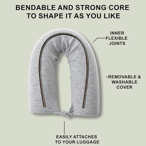 Dot&Dot Twist Memory Foam Travel Pillow - Adjustable Neck Support for Airplanes & Sleeping - Versatile Travel Pillow
