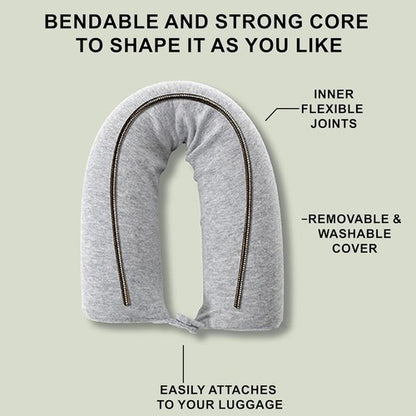 Dot&Dot Twist Memory Foam Travel Pillow - Adjustable Neck Support for Airplanes & Sleeping - Versatile Travel Pillow