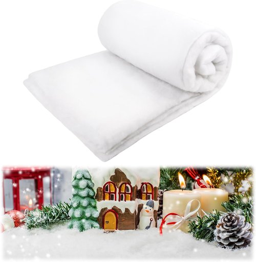 Christmas Fake Snow Blanket - 3x15 FT Large Artificial Snow Roll for Holiday Decorations | Winter Wonderland Decor