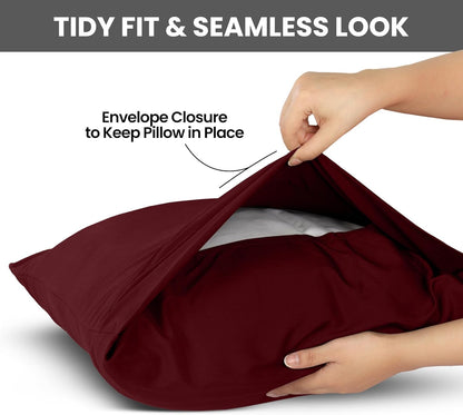Utopia Bedding King Pillow Cases - Soft Brushed Microfiber - 2 Pack | Fade Resistant 20 x 40 Inches (Burgundy)
