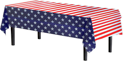 Party Solids Patriotic Rectangular Tablecloth - 54x108 Inch, 24-Pack for Festive Celebrations