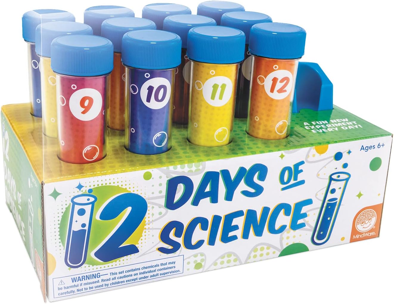 MindWare 12 Days of Science Advent Calendar - Engaging Kids Science Kit with 12 Test Tube Experiments for Ages 6+