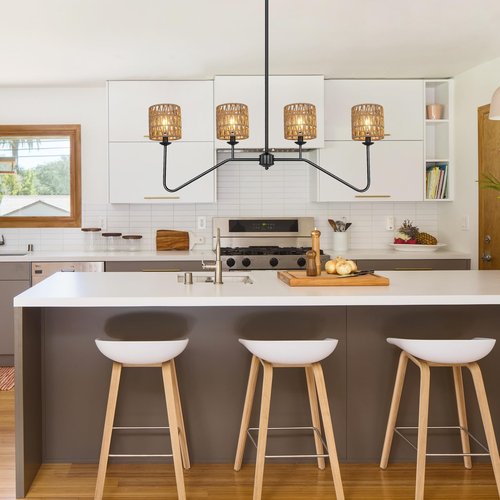 Chandelier Shades Set of 6, Small Rattan Lamp Shades Clip on Bulb, 5.1 x 5.1in Boho Lamp Shades Replacement, Mini Cylinder Woven Lampshade, Clip on Lamp Shade for Floor Lamp Pendant Light Wall Sconces