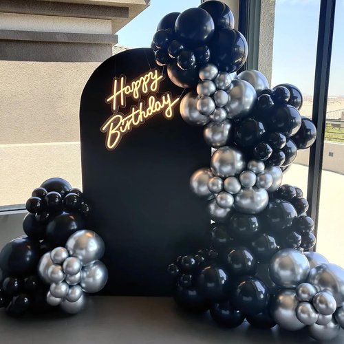 Awenztech Black Latex Balloons - 12 Inch, 50 Pack for Graduation, Halloween & Birthday Celebrations