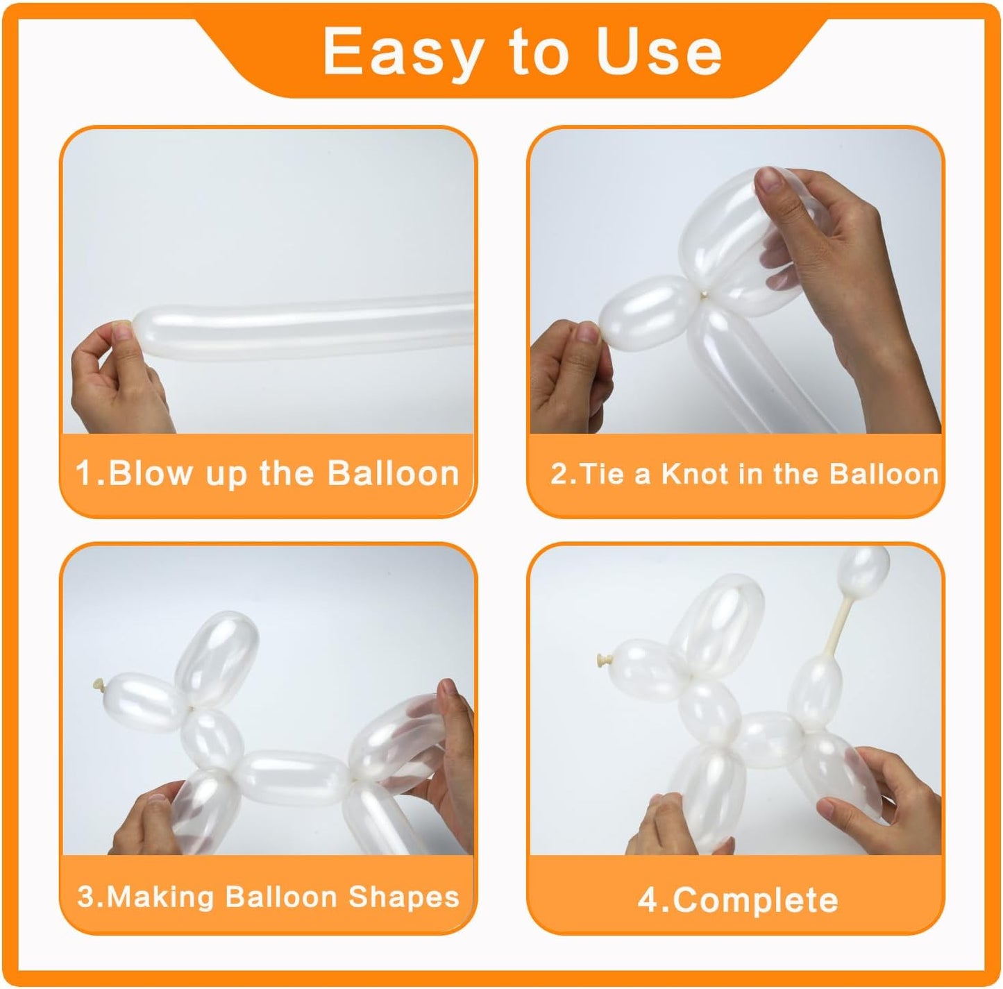 PIGETALE 100Pcs Clear 260 Latex Balloons - Transparent Twisting Balloons for Animal Modeling & Party Decor
