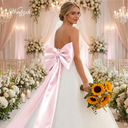 Skiennix Large Pink Bows - Satin Ribbon Tie Coquette Room Decor | 40"x24" Birthday & Wedding Wall Decor