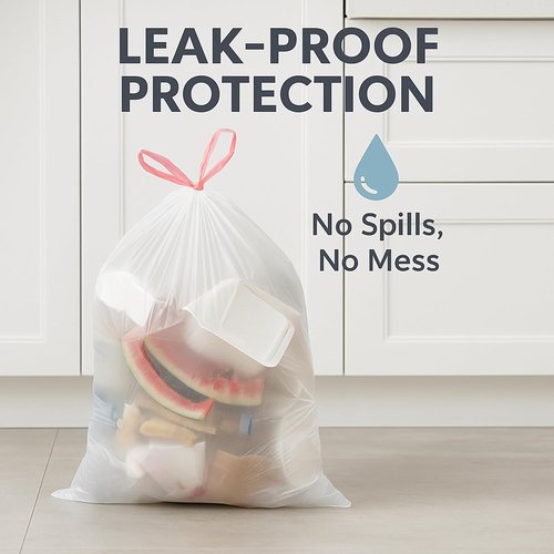 Heavy-Duty 13 Gallon Drawstring Trash Bags by [Brand Name] | Odor-Free, Leak-Proof, Easy Tear-Off – 120 Count