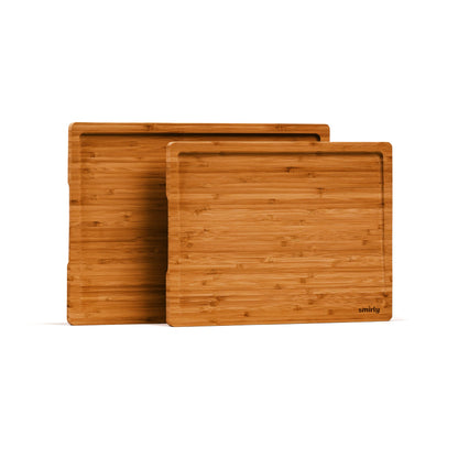 SMIRLY Wooden Cutting Boards For Kitchen - Bamboo Cutting Board Set, Wood Cutting Board Set, Cutting Board Wood, Wooden Chopping Board, Wooden Cutting Board Set