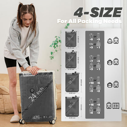 Skiennix Vacuum Storage Bags - 22 Pack Travel Essentials with Wireless Rechargeable Air Pump | Space Saver for Luggage & Home Storage