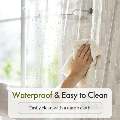 Bathway Shower Curtain Liner, Clear Shower Curtain Liner 72x72 PEVA Waterproof Shower Curtain Liner Plastic with 3 Magnets and 12 Rustproof Metal Grommets, Lightweight Shower Liner for Bathroom